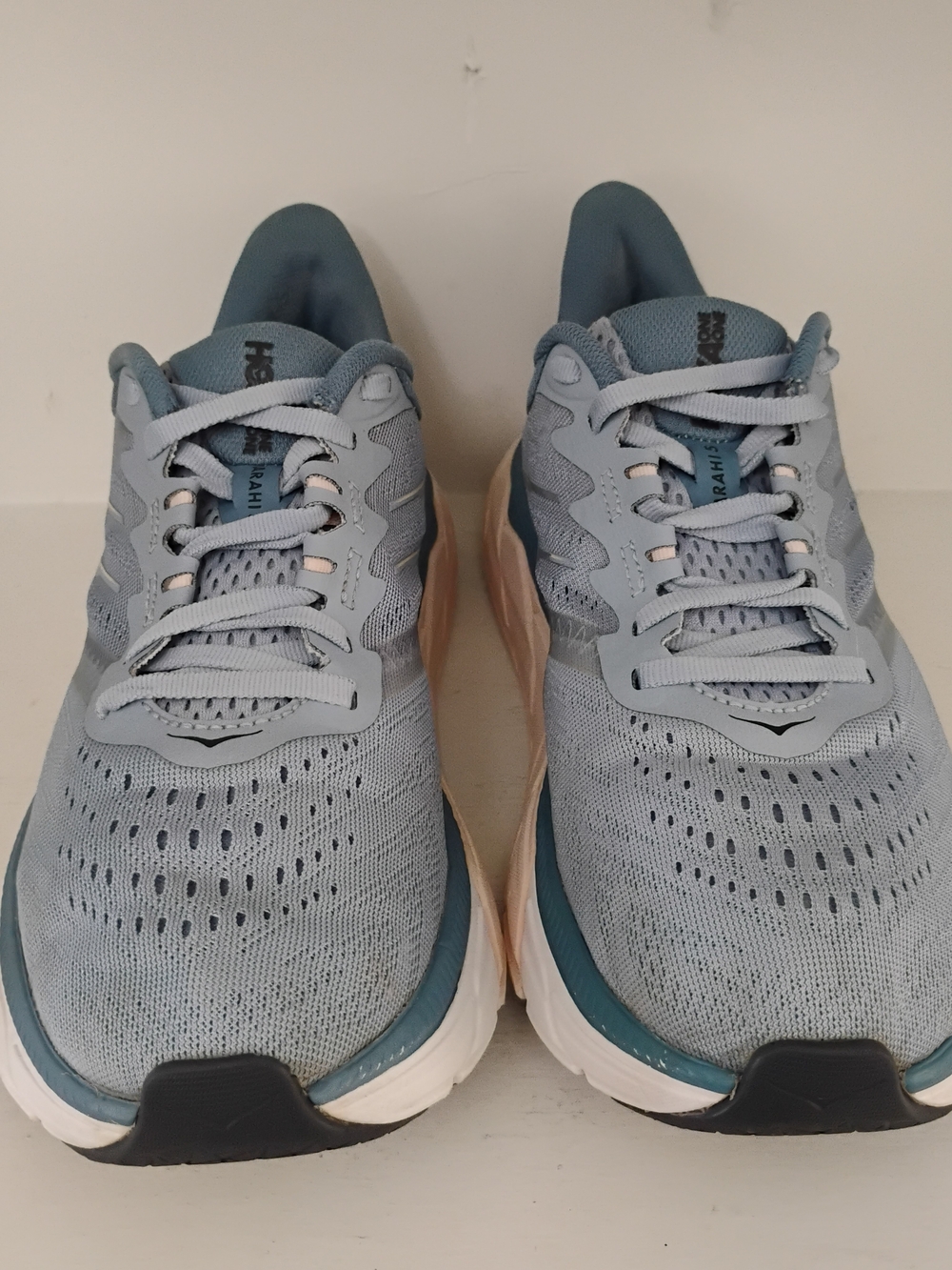 Hoka Women's Pale Blue Athletic Running Shoes with Teal Accent